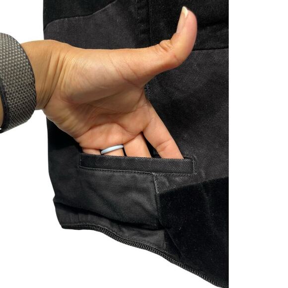 Lauren Ralph Lauren Jeans Black Velvet Denim Patchwork Vest / Size-Large - Picture 4 of 10